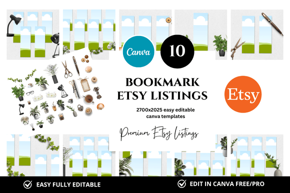 10 Bookmark Premium Etsy Listings Mockup: Elevate Your Shop Presentation and Sales