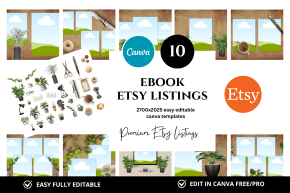 10 Ebook Premium Etsy Listings Mockup