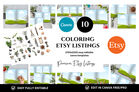 10 Premium Coloring Book Mockups: Elevate Your Etsy Listings Today