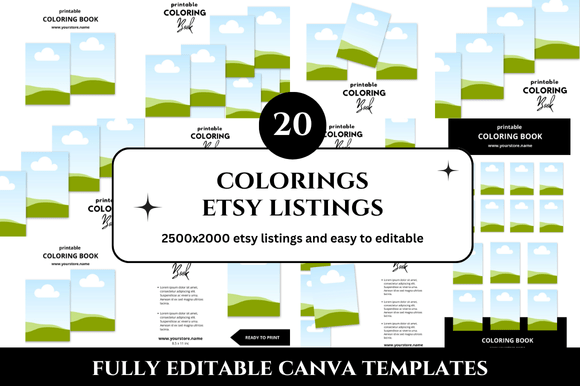 20 Colorings Etsy Listings Mockup
