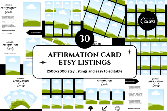 30 Affirmation Card Etsy Listing Mockup Guide
