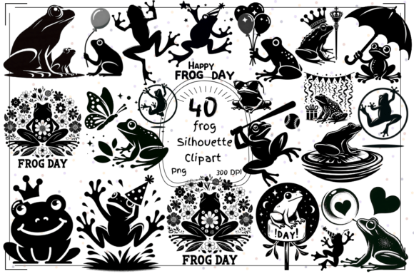 40 Frog Silhouette Clipart Collection: A Practical Resource for Creators and Professionals