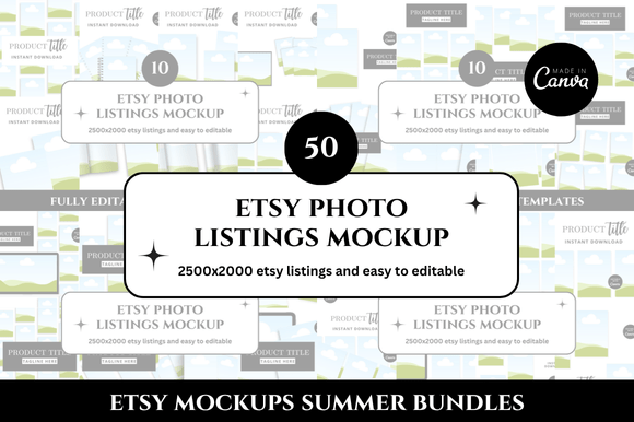 50 Etsy Photo Listings Mockup Bundle: Visuals That Sell