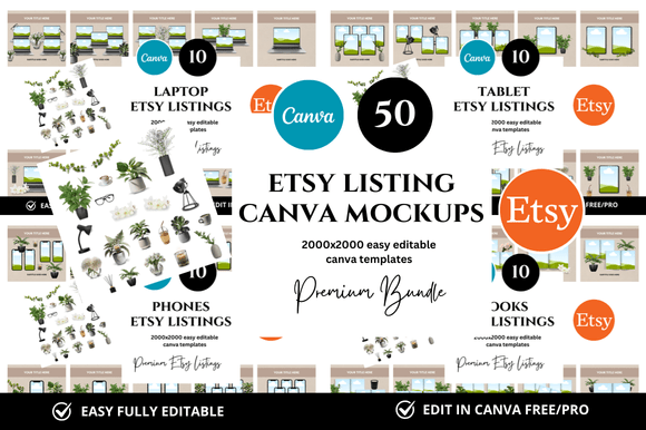 50 Premium Etsy Listings Mockup Bundle