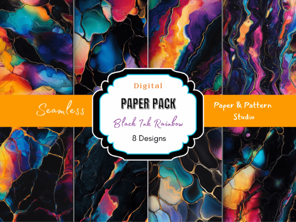 Black Ink Rainbow Seamless Print: A Strategic Asset for Visual Communication and Brand Positioning
