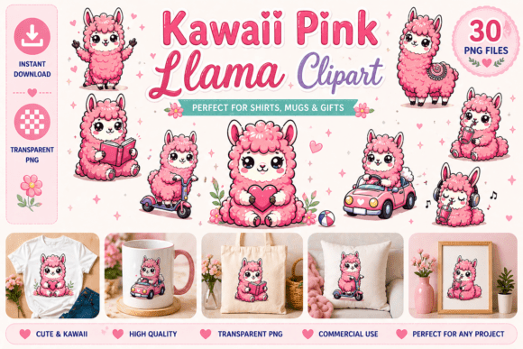 Cute Kawaii Pink Llama Clipart: How to Choose and Use It Effectively