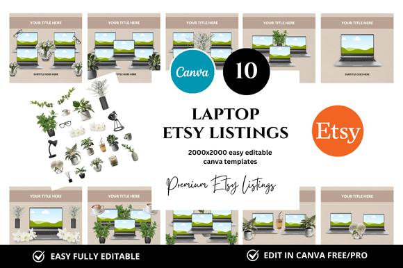 Elevate Your Brand with 10 Laptop Premium Etsy Listings Mockup: A Practical Guide for Sellers