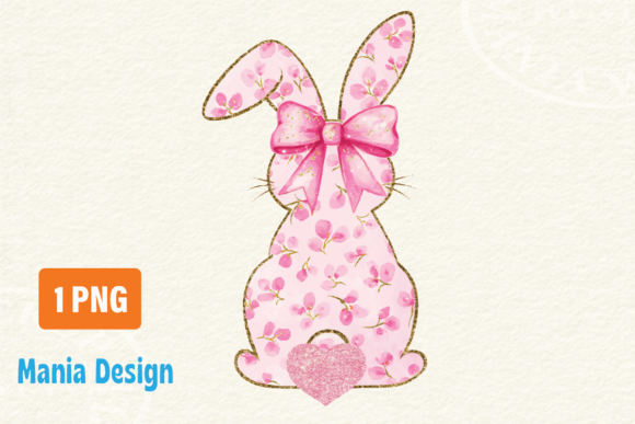 Floral Easter Bunny Coquette Bow Style