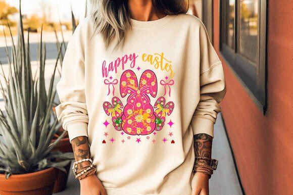Happy Easter PNG: Coquette Bunny Aesthetic
