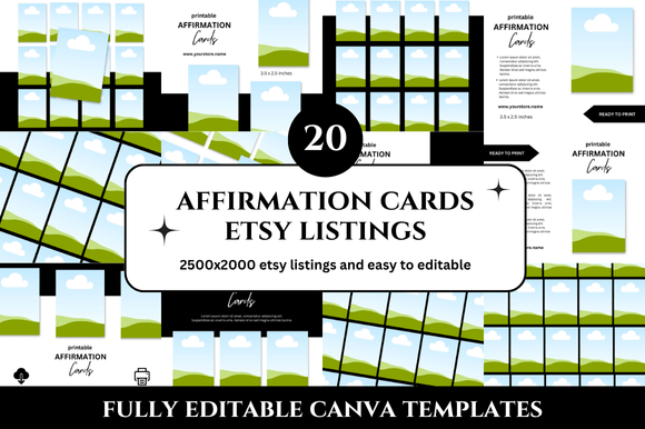 How a 20 Affirmation Card Etsy Listings Mockup Transforms Your Shop Presentation