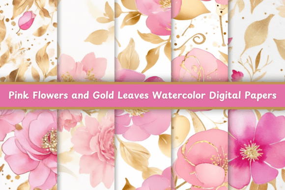 Pink Flowers and Gold Leaves Watercolor: A Strategic Approach to Visual Communication