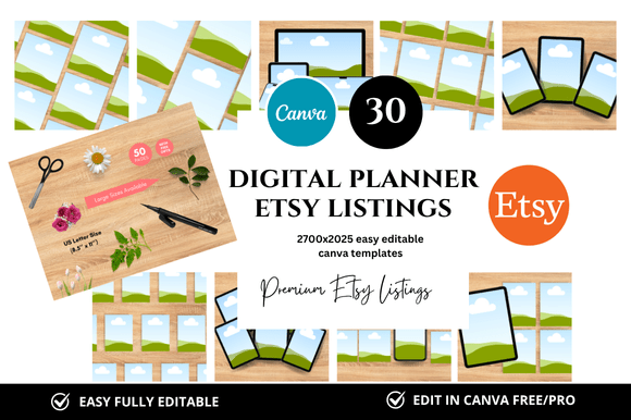 Strategic Value of 30 Planner Premium Etsy Listings Mockup for Digital Sellers