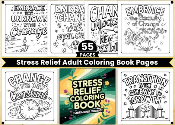 The Power of Stress Relief Adult Coloring Book Pages