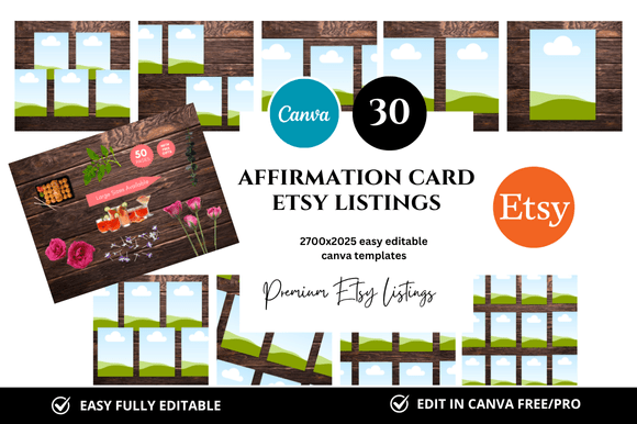 Unlock Your Etsy Success with a 30 Card Premium Etsy Listings Mockup